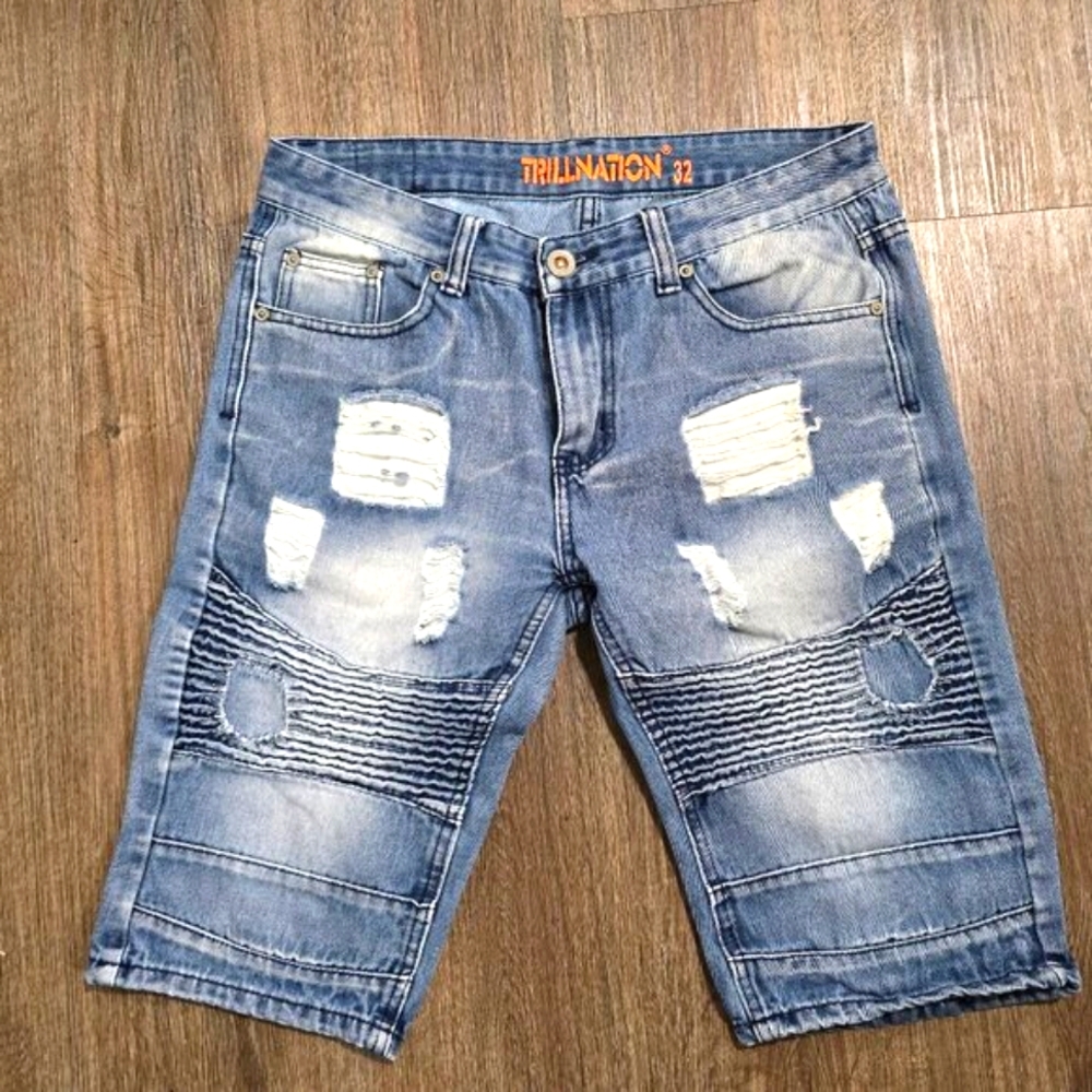 Disstressed Mens Jean Shorts
